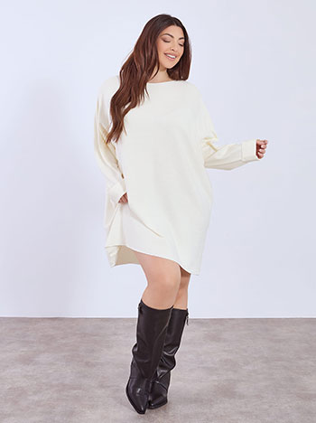 Dress mini with buttons in off white