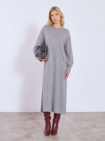 Φόρεμα με αποσπώμενη αλυσίδα σε γκρι