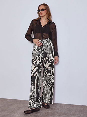 Παντελόνα με animal print σε μαύρο