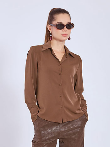 Shirt asymmetric in brown