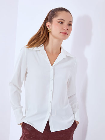 Shirt asymmetric in white