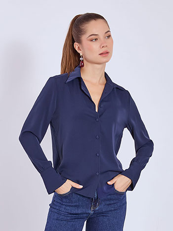 Shirt asymmetric in dark blue