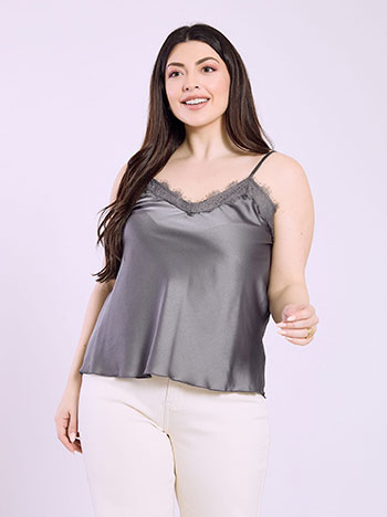 Lingerie with lace details in dark grey