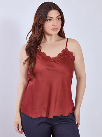 Lingerie with lace details in wine red