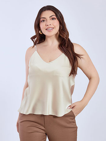 Lingerie τοπ σατέν σε μπεζ
