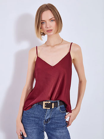 Lingerie τοπ σατέν σε μπορντό