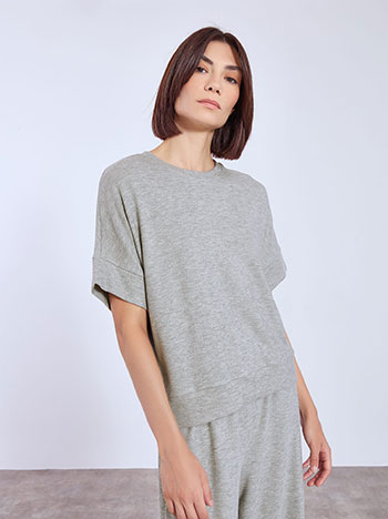 Top with soft touch in grey
