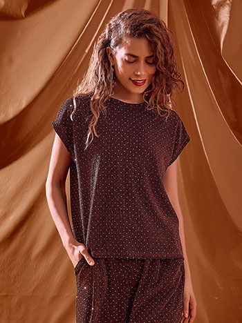 Τοπ μεταλλιζέ με strass σε μπορντό