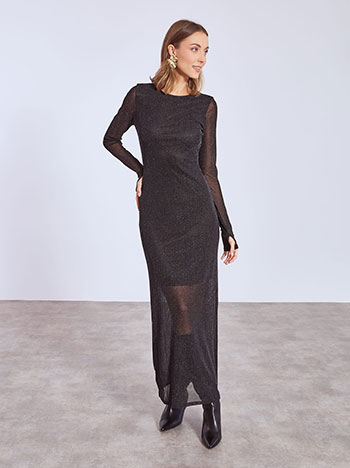 Φόρεμα μάξι μεταλλιζέ σε μαύρο