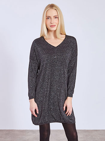 Φόρεμα μίνι μεταλλιζέ σε μαύρο