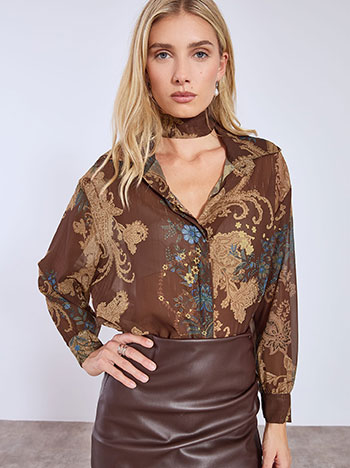Shirt paisley in brown