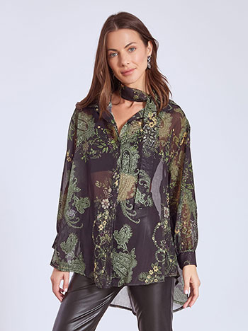 Shirt paisley in black