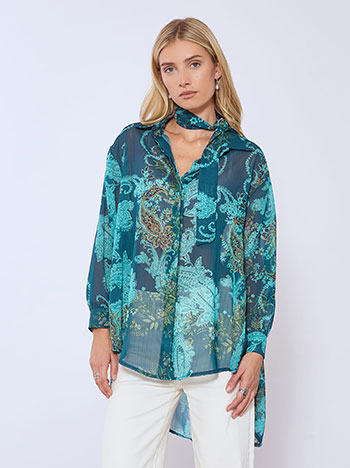 Πουκαμίσα με λαχούρια σε πετρόλ