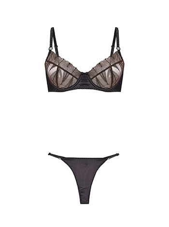 Lingerie set satin in black