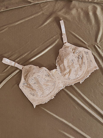 Bra laced monochrome in dark beige