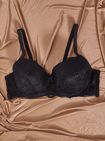 Bra with lace in black