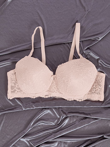 Bra with lace in pink