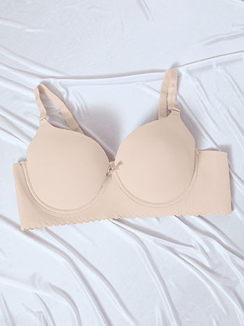 Bra ribbed in dark beige