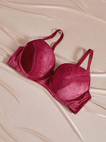 Bra velvet in magenta