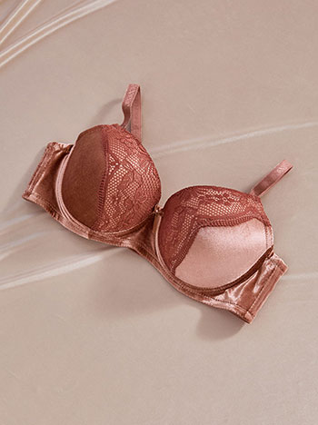 Σουτιέν βελούδινο με δαντέλα σε σάπιο μήλο