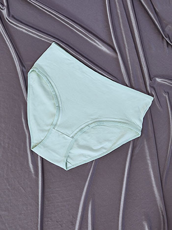 Plus size brief with fishnet details in aquamarine