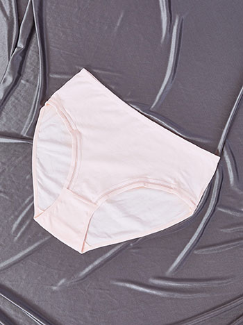 Plus size brief with fishnet details in peach