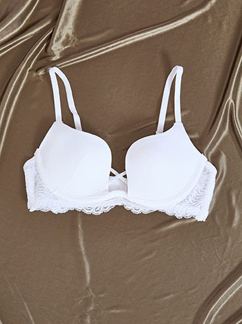 Σουτιέν με χιαστί λεπτομέρεια σε λευκό