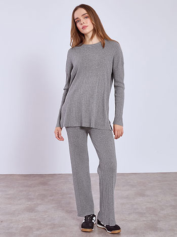 Set knitted rib in grey