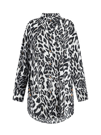 その他 O.J LEOPARD SHIRT 16 1/2 BOLD FOX HEAD PATCH OVERSIZE TEE SHIRT | Maison Kitsuné