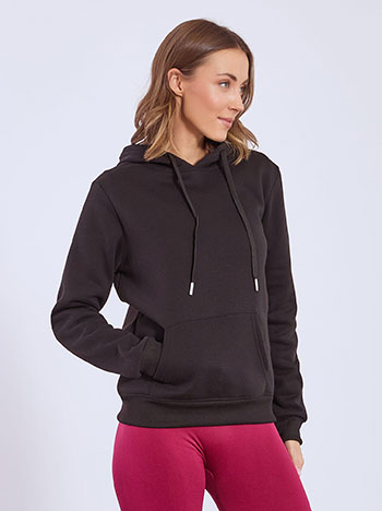 Sweatshirt with hoodie in black