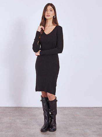 Dress mini ribbed in black