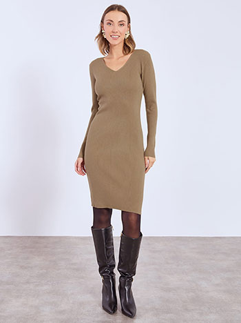 Dress mini ribbed in camel