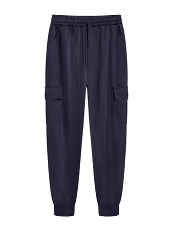 Mens sweatpants with side pockets in dark blue