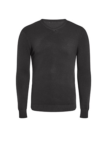 Ανδρικό πουλόβερ με V λαιμόκοψη σε μαύρο
