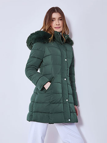 Jacket monochrome puffer in dark green