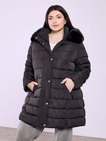 Jacket monochrome puffer in black