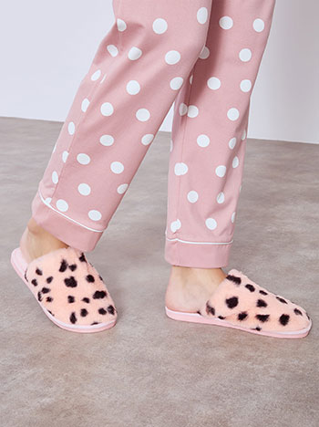 Slippers leopard in pink