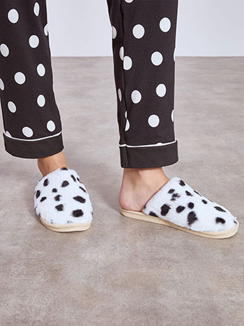 Slippers leopard in white