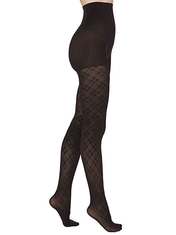 Καλσόν καρό 120 DEN σε μαύρο