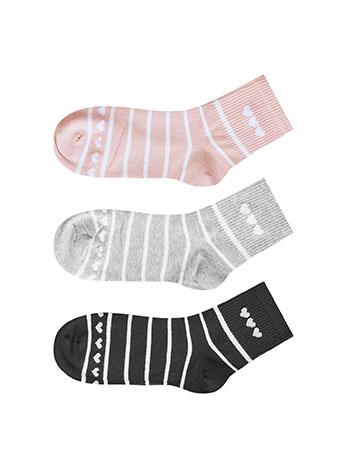 3 pack of low socks with stripes in set 5