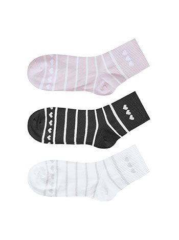 3 pack of low socks with stripes in set 6