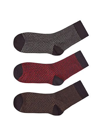 Σετ με 3 ζευγάρια ανδρικές κάλτσες με ρόμβους σε σετ 2