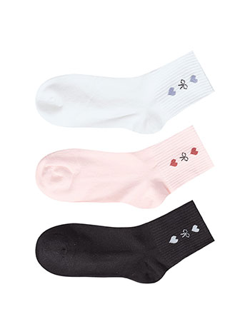 Σετ 3 ζευγάρια κάλτσες με ψαλίδι και καρδιές σε σετ 1