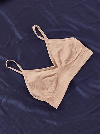 Μπουστάκι μονόχρωμο σε καφέ ανοιχτό