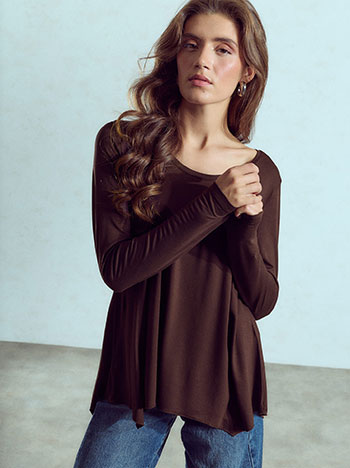 Top with viscose in dark brown