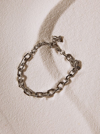 Stainless steel chain bracelet in silver