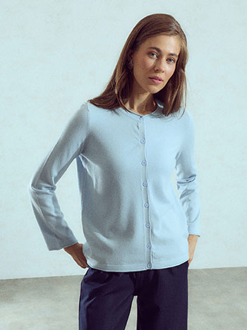 Soft knit cardigan in sky blue