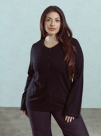 Soft knit cardigan in black