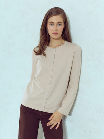Soft knit cardigan in beige