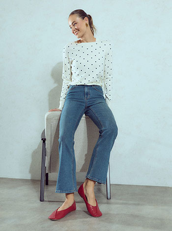 Jeans flare with cotton in blue